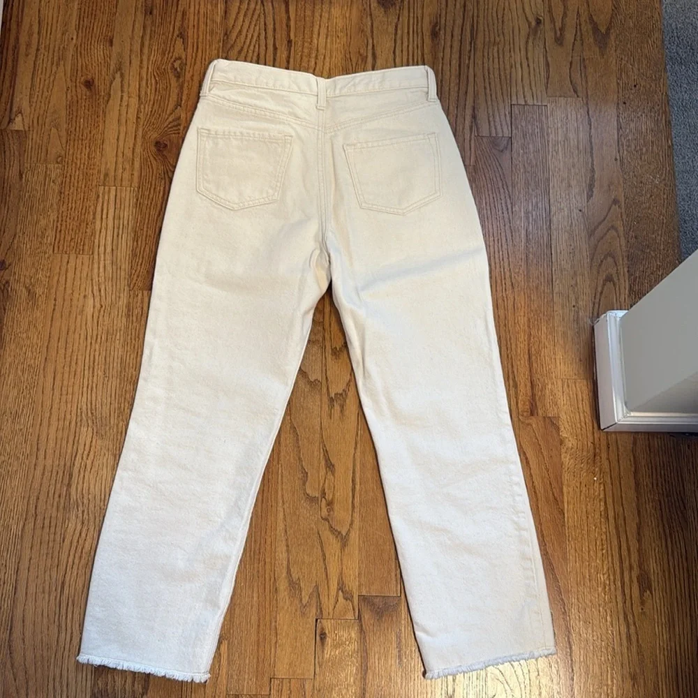 Old Navy Girls Slouchy Straight White Jeans
